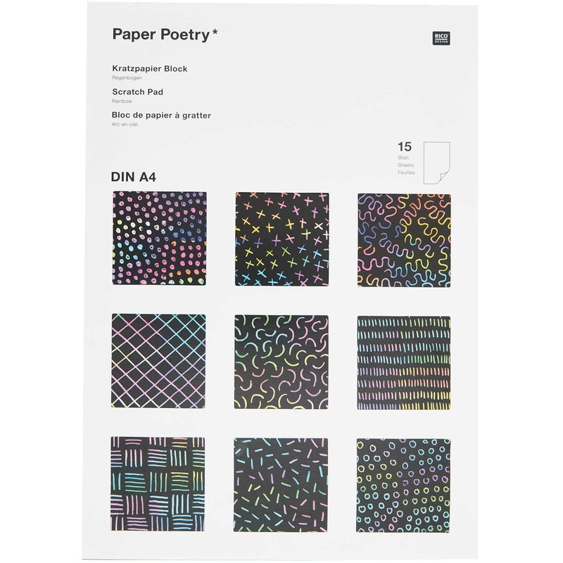 15 FSC A4 rainbow scratch paper sheets
