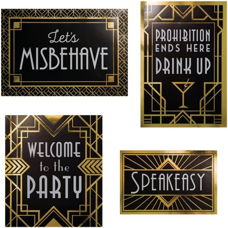 1920s wall art 4-part