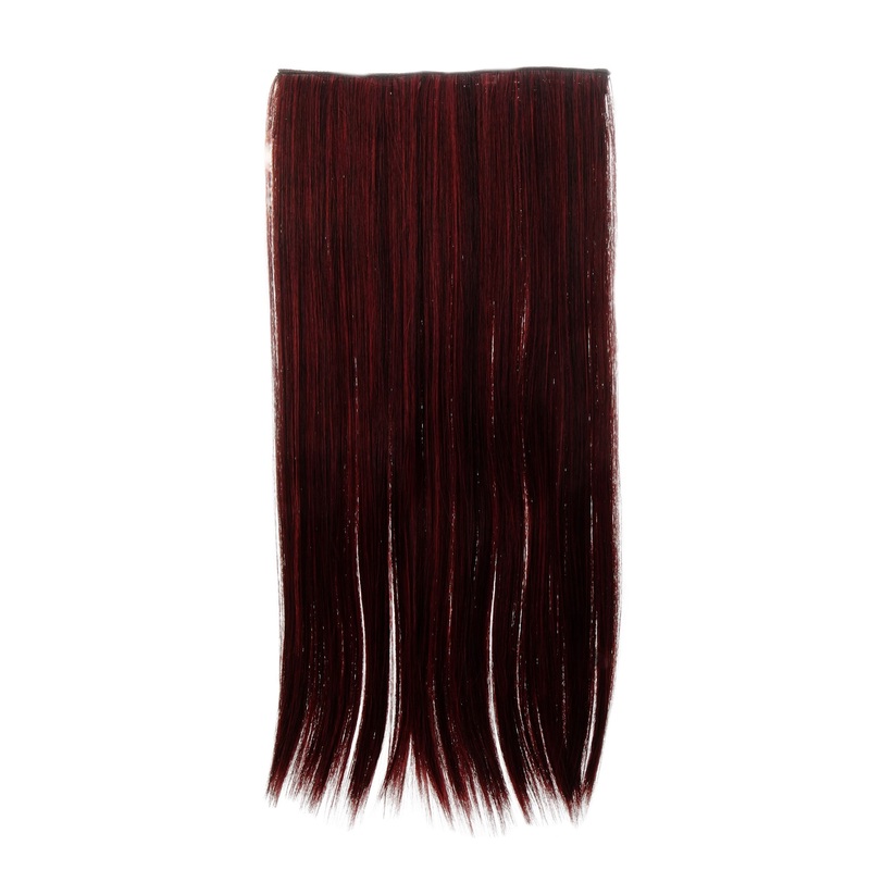Hairpiece Extension wide 5 clips straight deep black-fire red mix YZF-3179-1/113