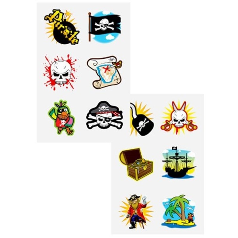 1 bow pirate party tattoos