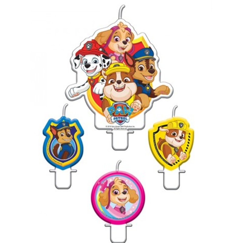4 Paw Patrol Action cake candles