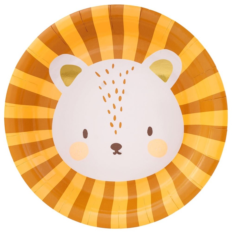 6 Lion Leo paper plates 18cm