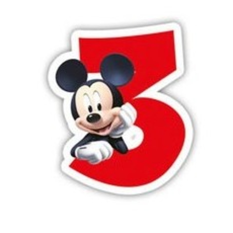 Mickey Mouse birthday party cake candle number 3