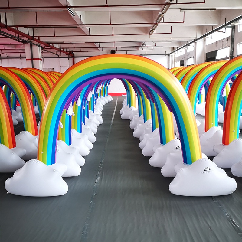 Rainbow Water Spray Arch Children’s Outdoor Game Mat Inflatable Arch Bridge