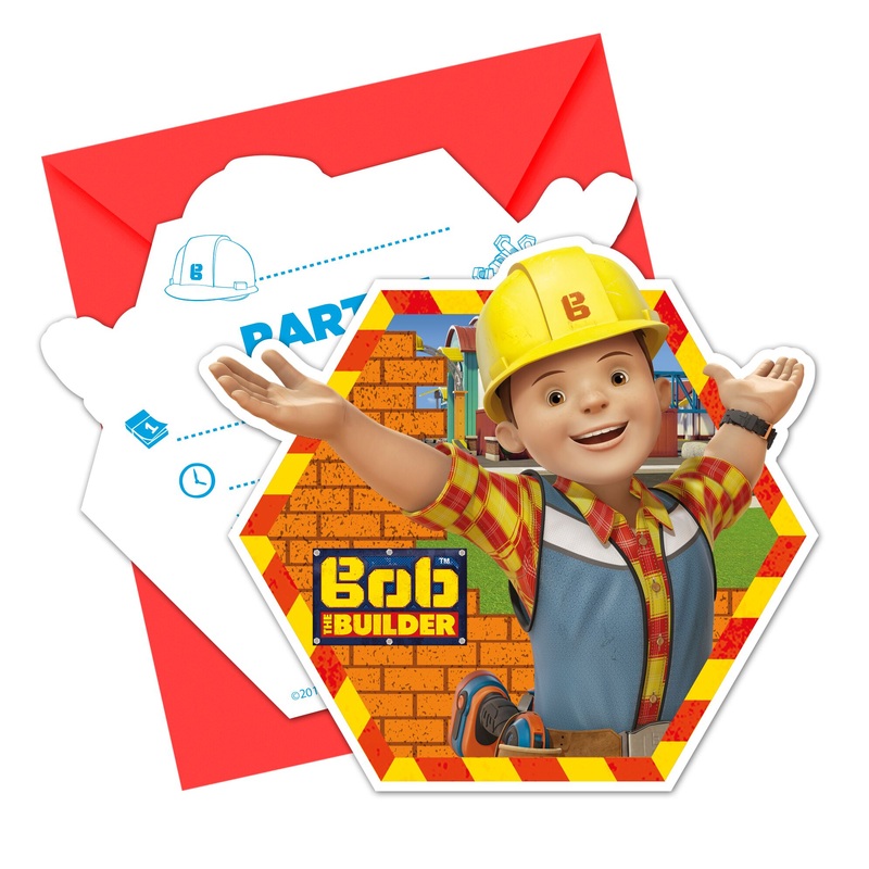 6 Bob & his team invitation cards 9x14cm