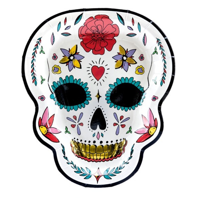 6 Day of the Dead Paper Plates 19.5cm x 23cm