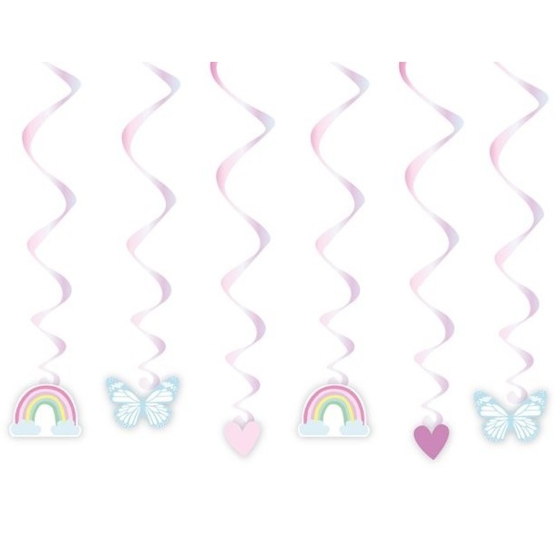 6 shimmering fairies spiral hangers