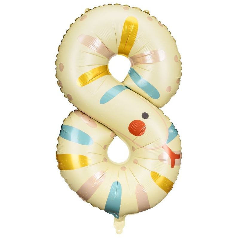 Animal world number 8 foil balloon 88cm