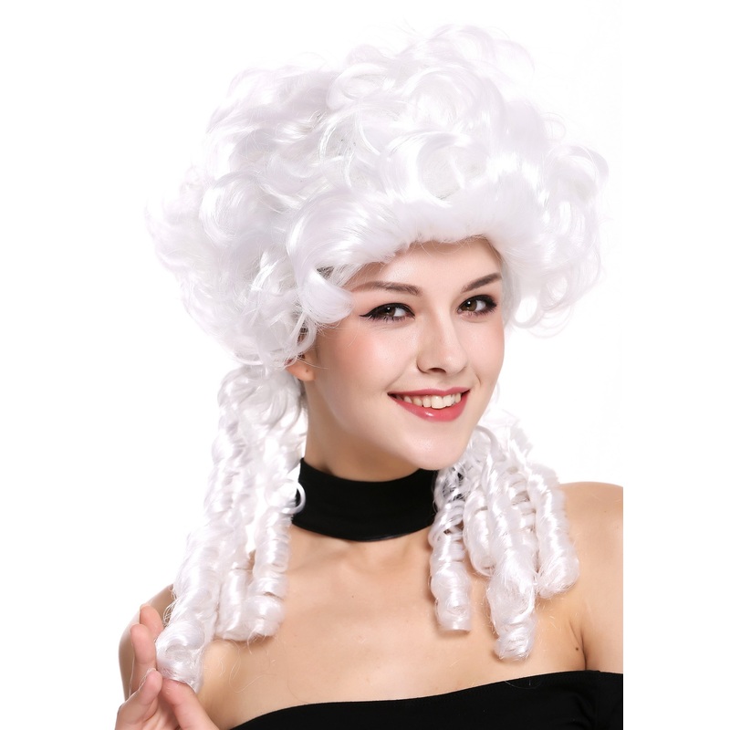 Lady Wig historic Baroque Victorian white noble spiral curls ringlets DH1009