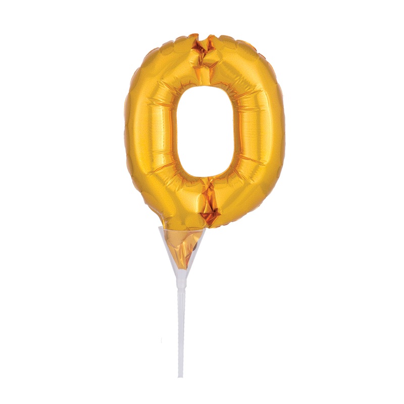 Number 0 Gold Micro Foil Balloon – 6