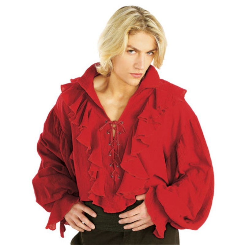 Pirate Shirt- Red Gauze  X-Large