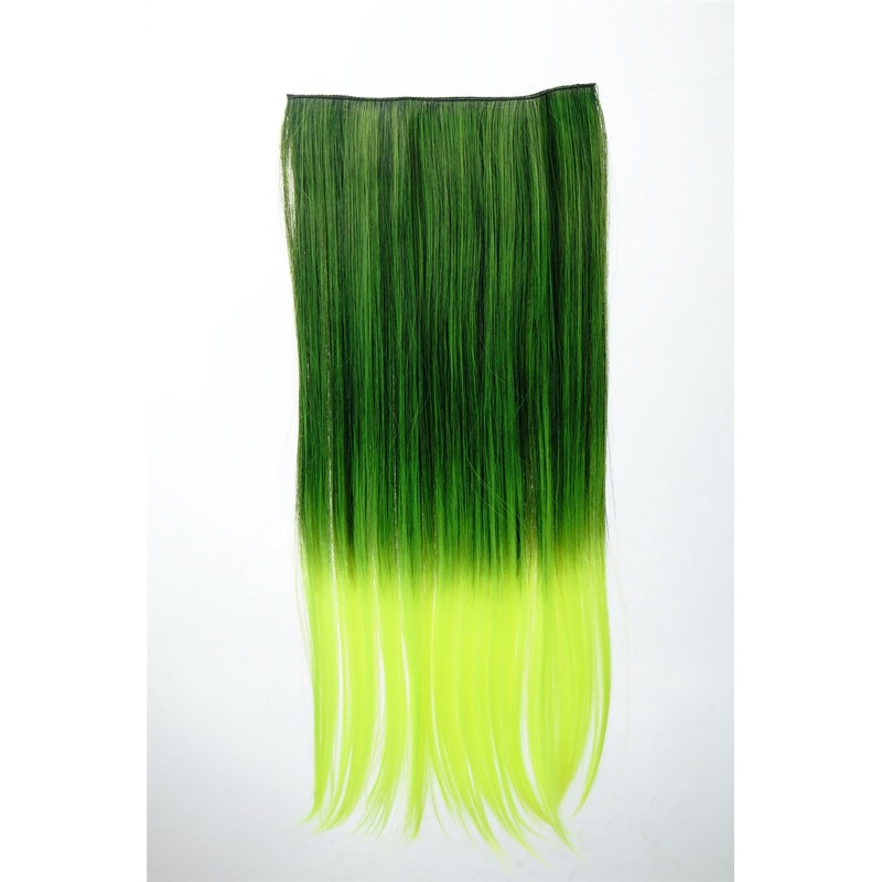 5 Clip-In Extension Straight Ombre Green Deep Black-Neon Green Mix YZF-3179P-1/TF2106