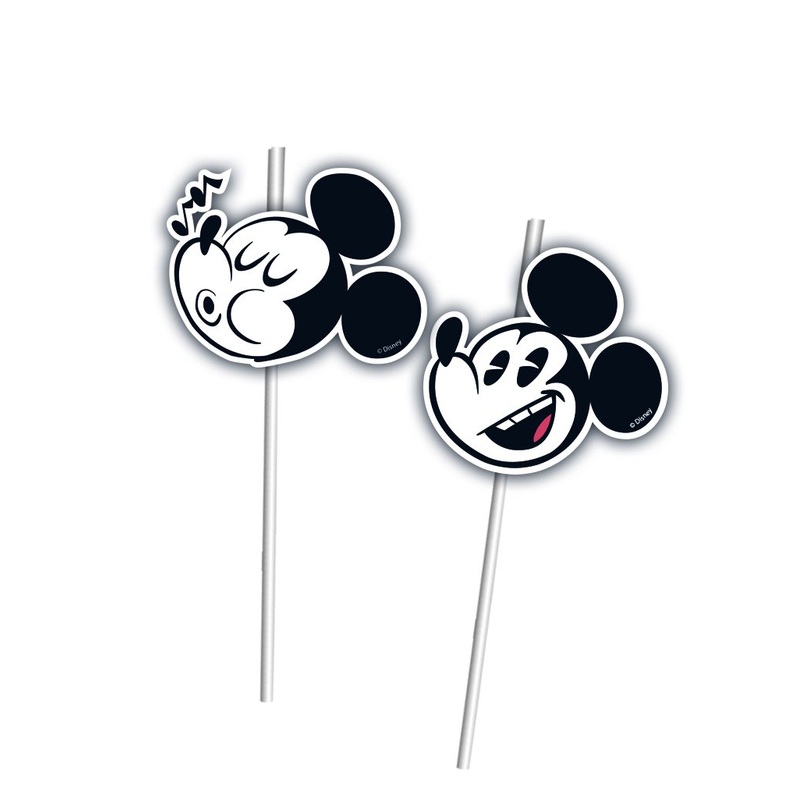6 super cool Mickey Mouse straws 19cm