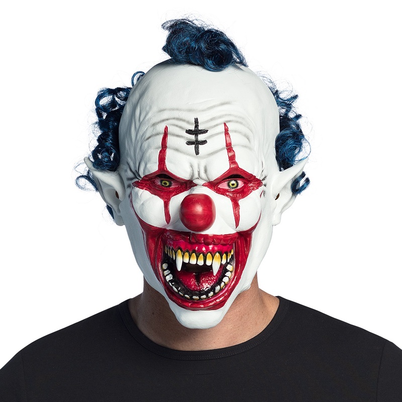Latex Kopfmaske Vampir clown mit Haar