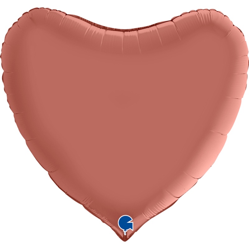 36 Satin Foil Heart Balloon Rose Gold