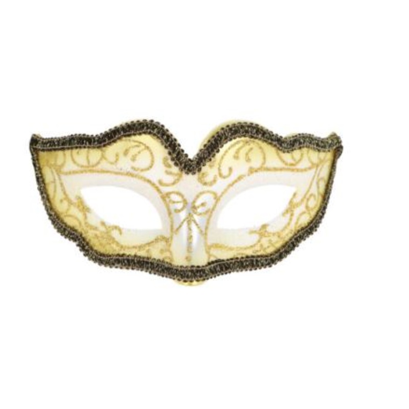 Glitter Metallic Eye Mask – Gold with Black Trim