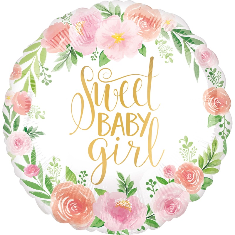 Sweet Baby Girl Foil Balloon 45cm