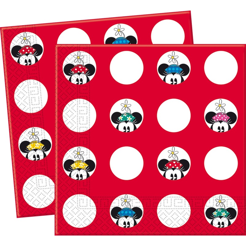 20 Minnie Mouse dots napkins red 33x33cm
