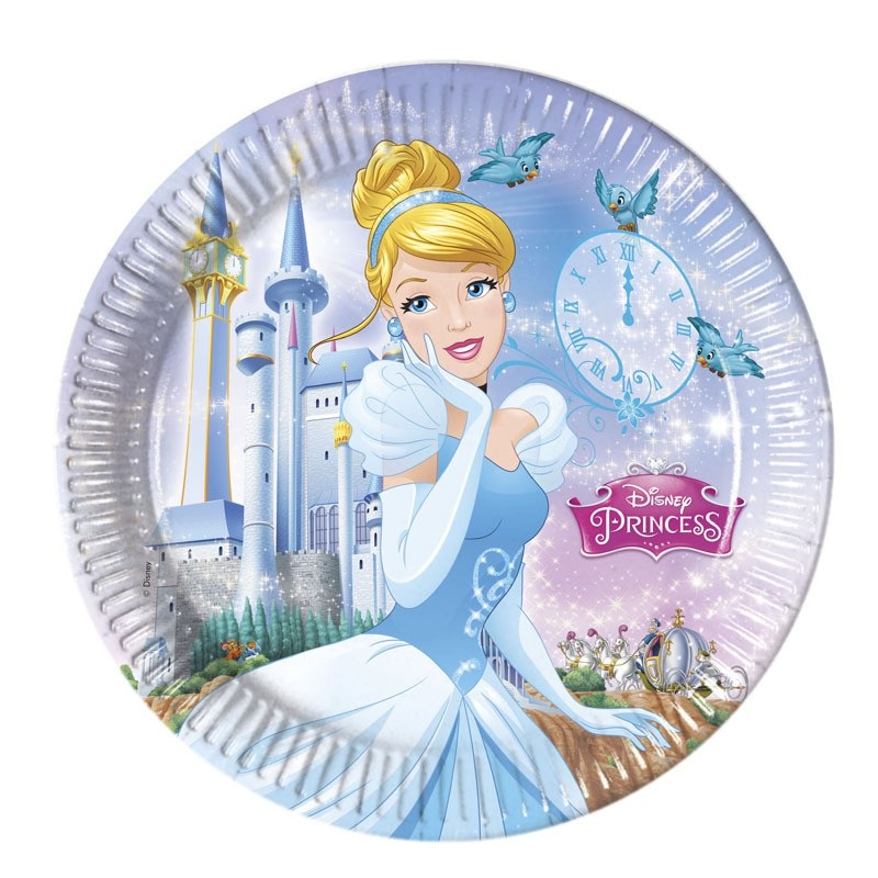 8 Cinderellas Magical Fairy Tale Ball paper plates 23cm