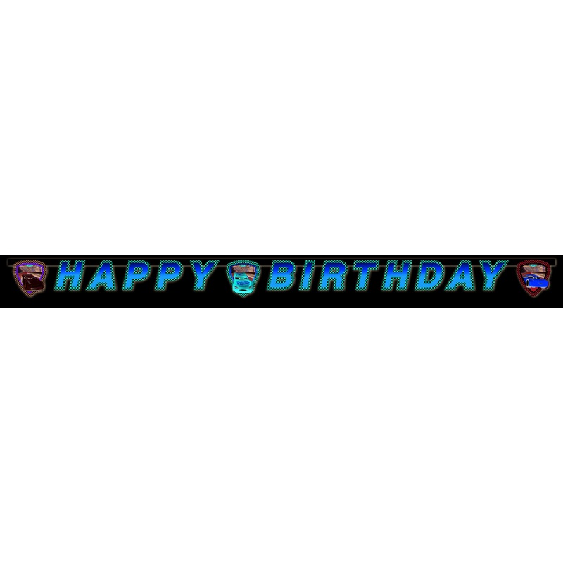 Cars 3 Evolution Happy Birthday garland 200cm