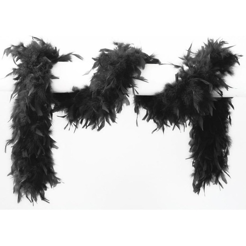 Elegant black feather boa 180cm