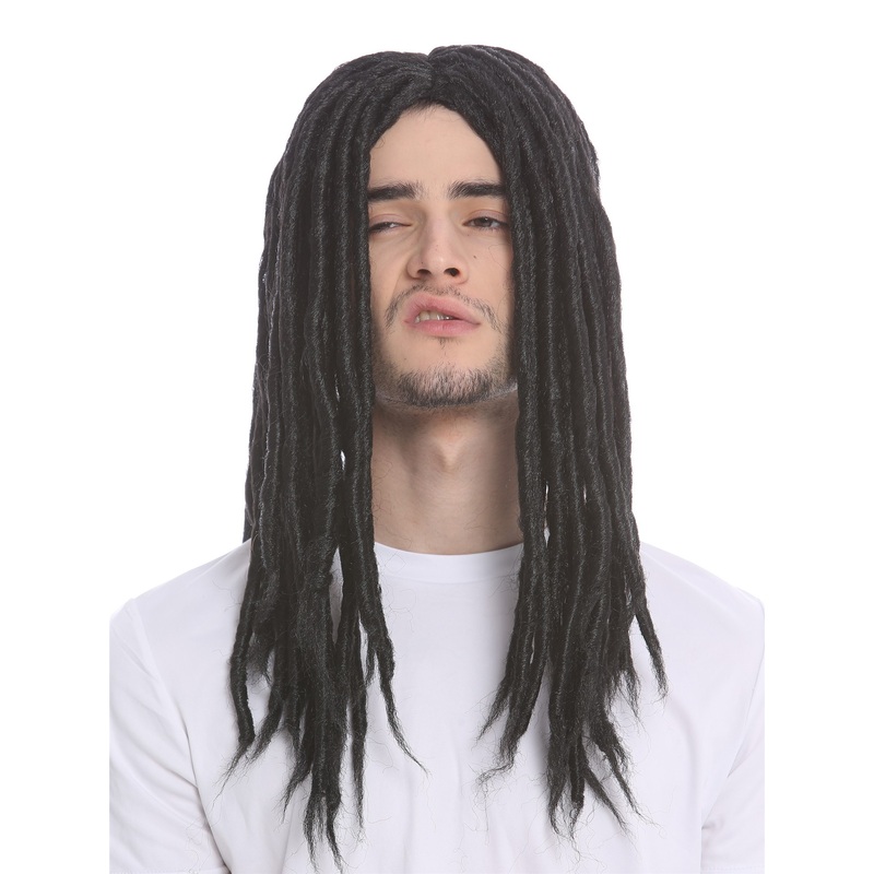 Man Lady Party Wig Dreadlocks Rasta Rastafari Black 91587-ZA103