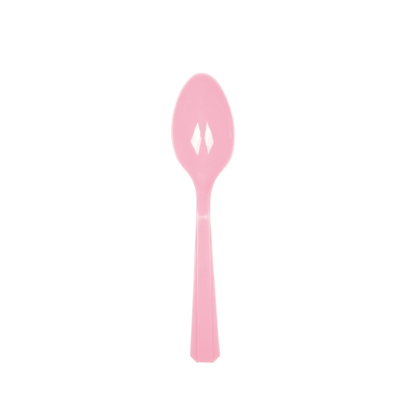 10 plastic spoons Mila light pink