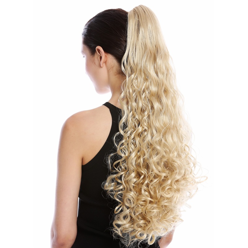 Ponytail Hairpiece very long curled curls curly gold blonde 23