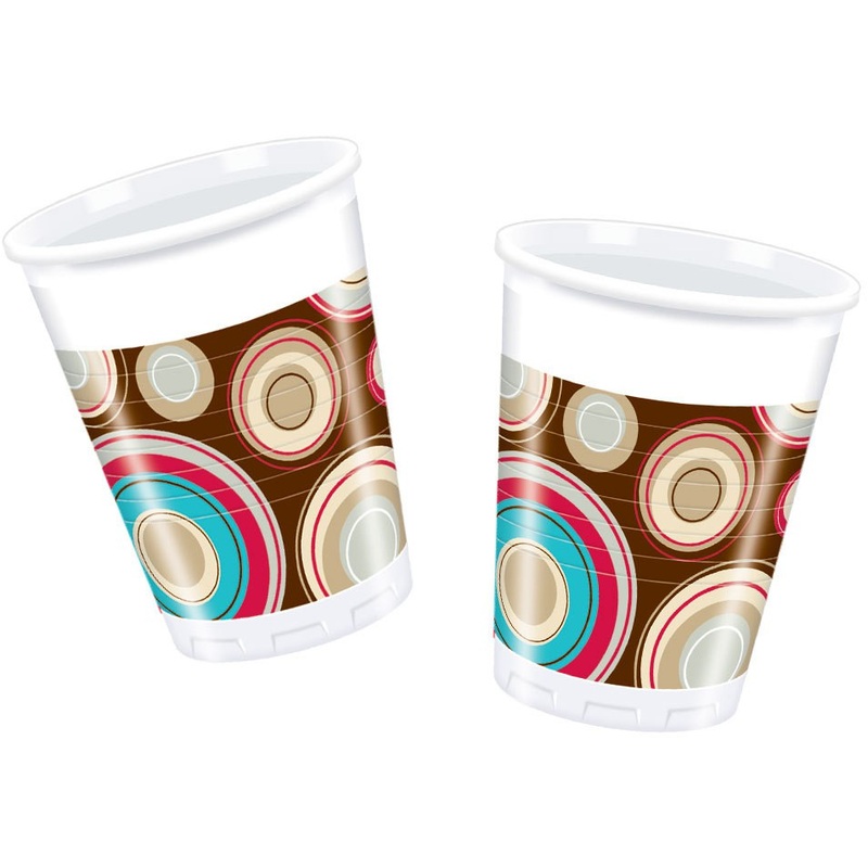 10 ethno party plastic cups 200ml