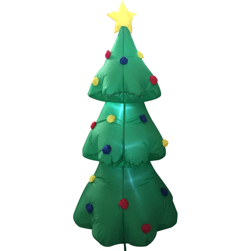 4FT Christmas Green Tree with Multicolored Lamp Beads Inflatable Decoration