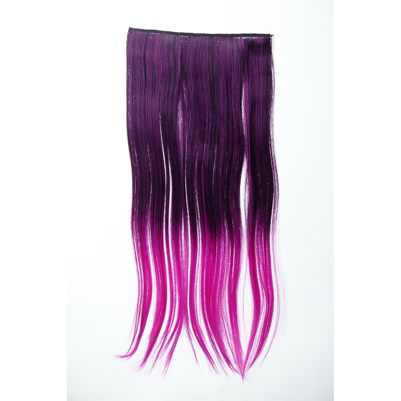 5 Clip-In Extension Straight Ombre Black Purple YZF-3179P-1BTTF2405