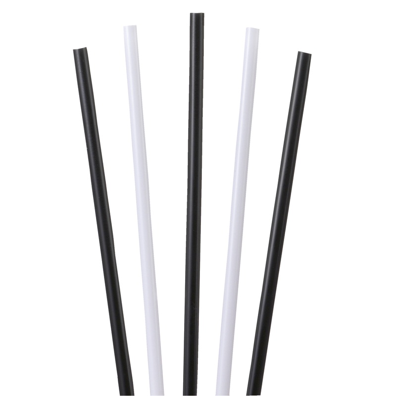 500 Black & White Party Cocktail Straws 25cm