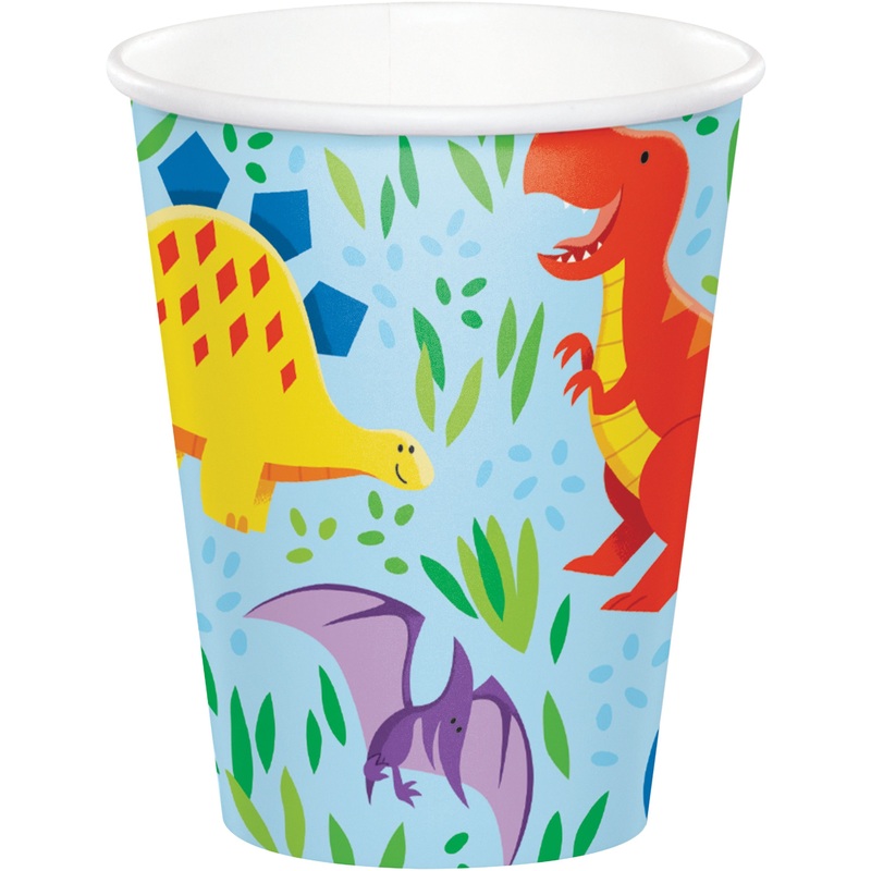 8 Dino children’s paper cups 237ml