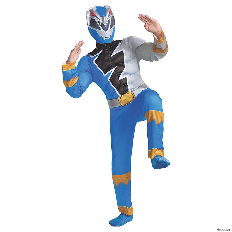 Boy’s Muscle Mighty Morphin Power Rangers Blue Ranger Dino Fury Costume
