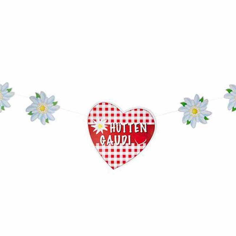 Oktoberfest Htten Gaudi Heart Garland 1.6m