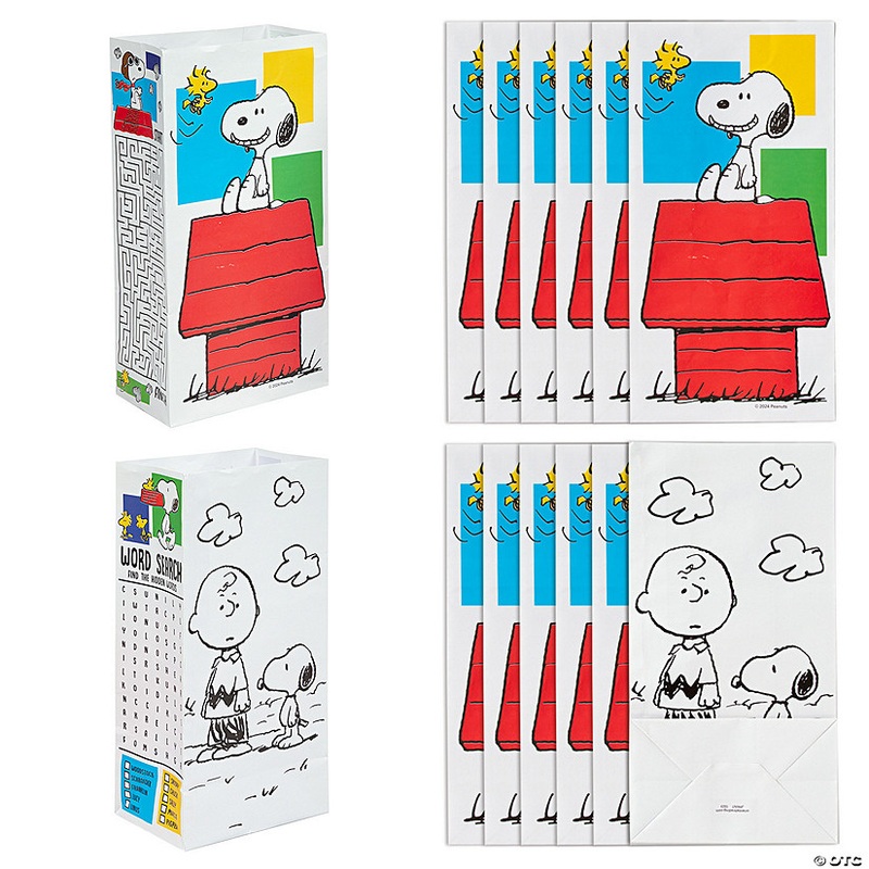 Small Peanuts<sup></sup> Snoopy Activity Paper Treat Bags – 12 Pc.