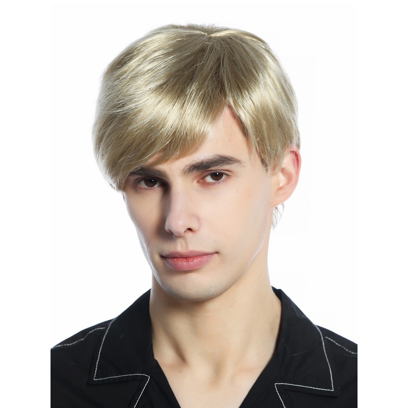 Wig Man’s Men short straight parting parted medium ash blond blonde M230