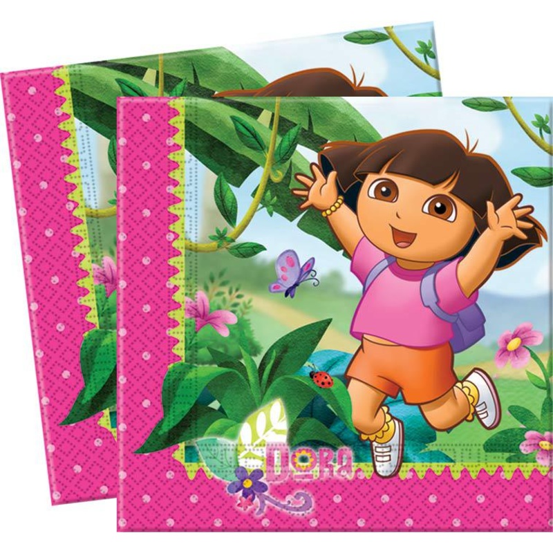 20 Dora’s Adventure Party Napkins 33cm