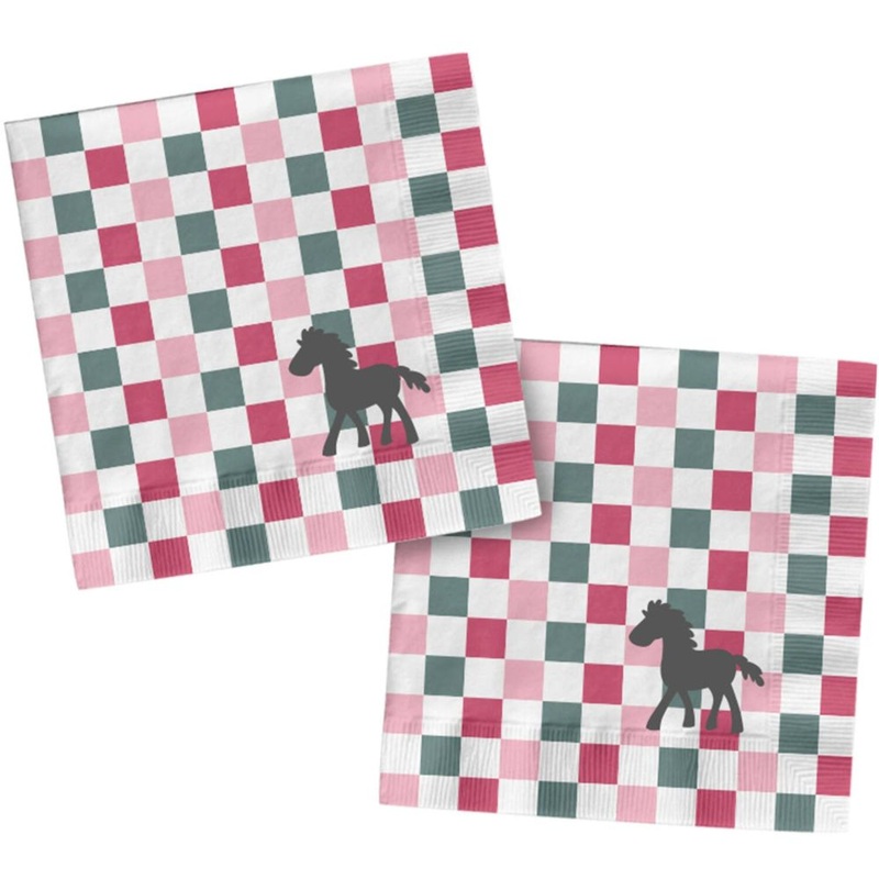 20 Equestrian Farm Joy Napkins 33cm