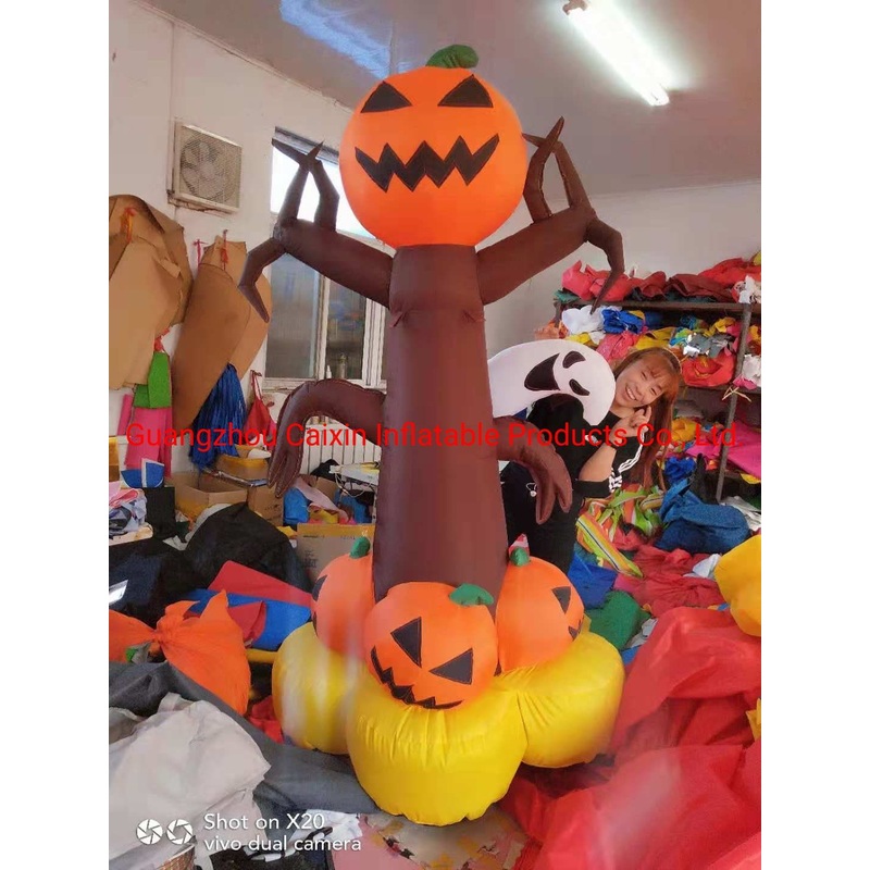 6 Meters High LED Giant Inflatable Pumpkin Tree with LED Lights for Yard Decoration
