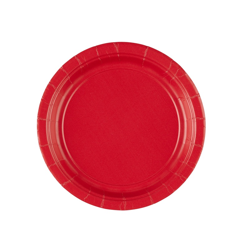 8 paper plates Partytime red 17.7cm