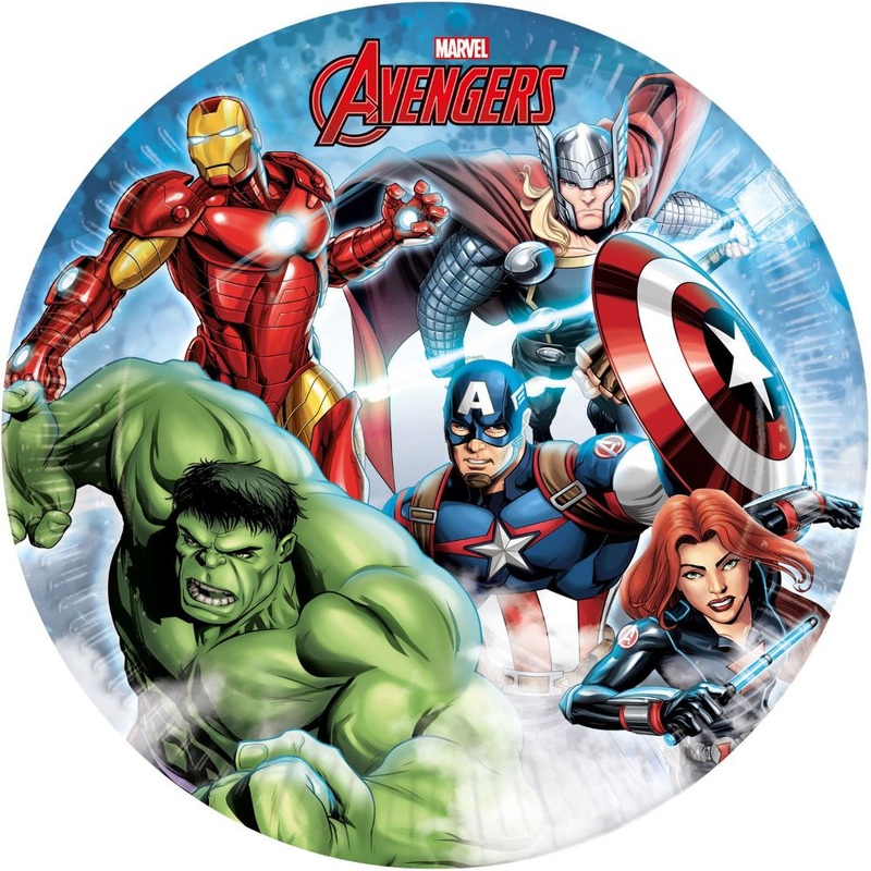 8 paper plates Avengers Heroes 23cm