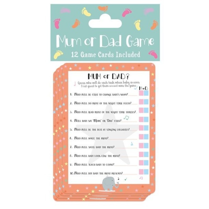 Baby shower mum or dad game