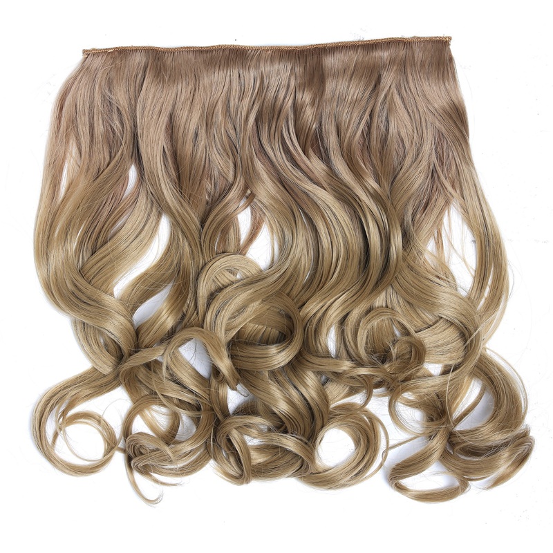 Clip-in hair extension 5 clips wide wavy ombre medium blonde ash blond CMT-863