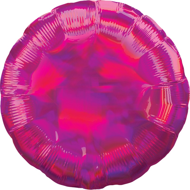 Holographic foil balloon magenta 45cm
