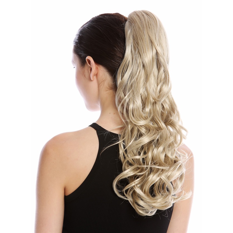 Ponytail Hairpiece Claw Grip Clamp long slightly curled champagne blonde SP-31