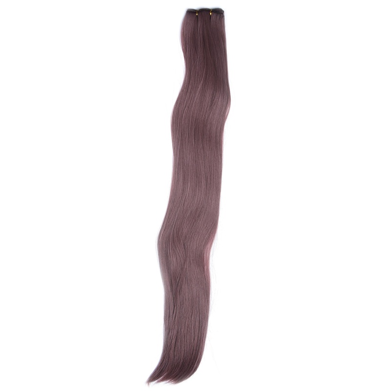Weft tress synthetic hair sleek for wig extension making dark pink VK-WEFT