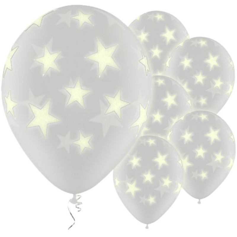 25 fluorescent star balloons 28cm
