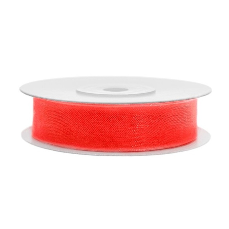25m chiffon ribbon neon-orange 12mm wide