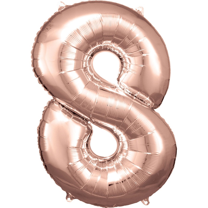 33 Rose Gold Numbered Foil Balloon #8